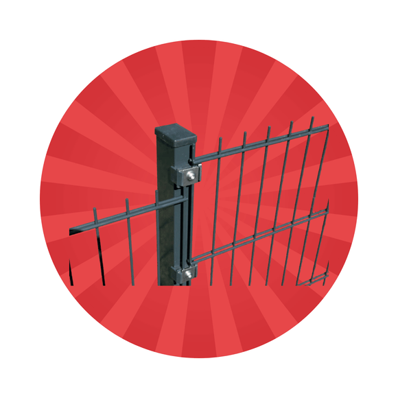 Zaunpfosten für Doppelstabmatten