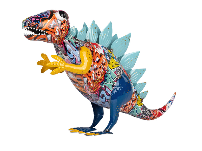 formano Metall-Figur Dinosaurier „Street-Art“ – Handbemalt, In- & Outdoor, 54 x 36 cm