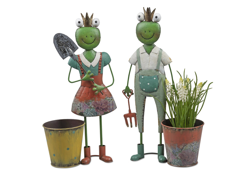 Froschpaar mit Pflanztopf