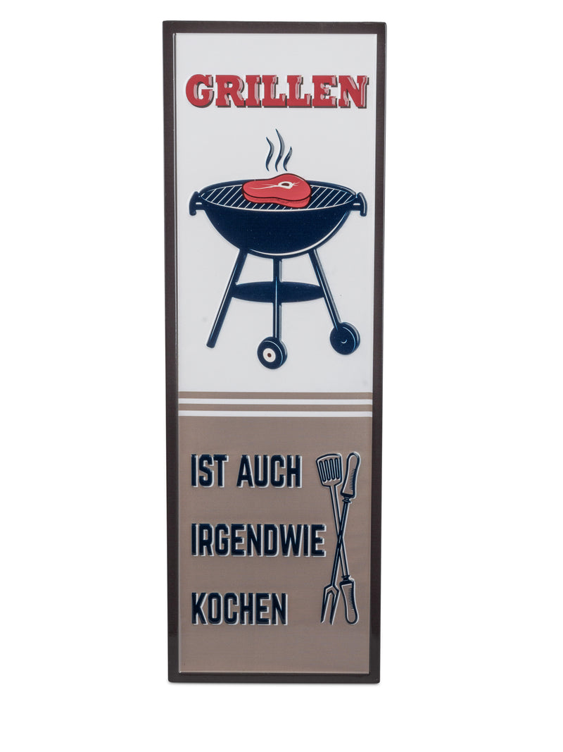 Formano Blechschild Grillen 19 x 58cm