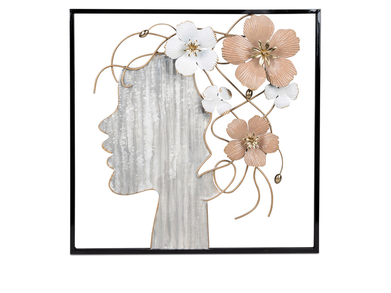 Wanddeko "Kopf mit Blumen"