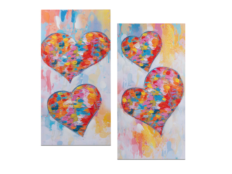 Wandbilder "Herzen" 30 x 60cm 2er Set
