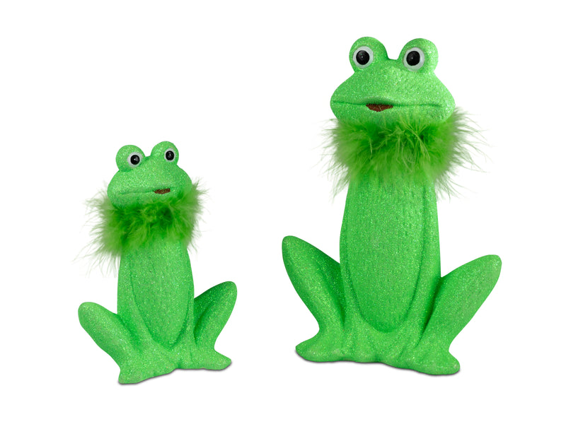 Keramik Froschpaar Neongrün 2er Set