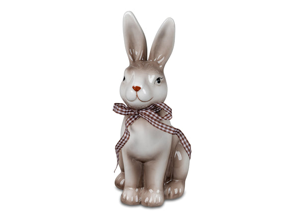 formano Hase mit Ei – Handbemalt, glasiertes Steingut, Creme-Braun, 14 cm oder 19 cm