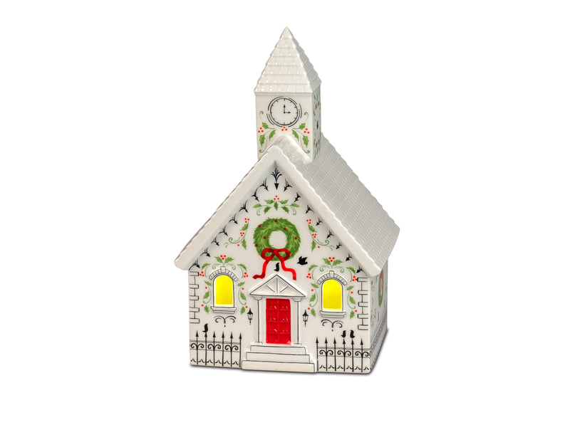 Winterhaus mit LED Licht + Timer 22cm