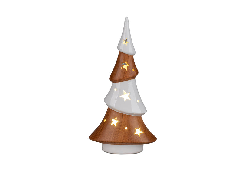 Windlicht Baum mit LED Licht + Timer 22cm