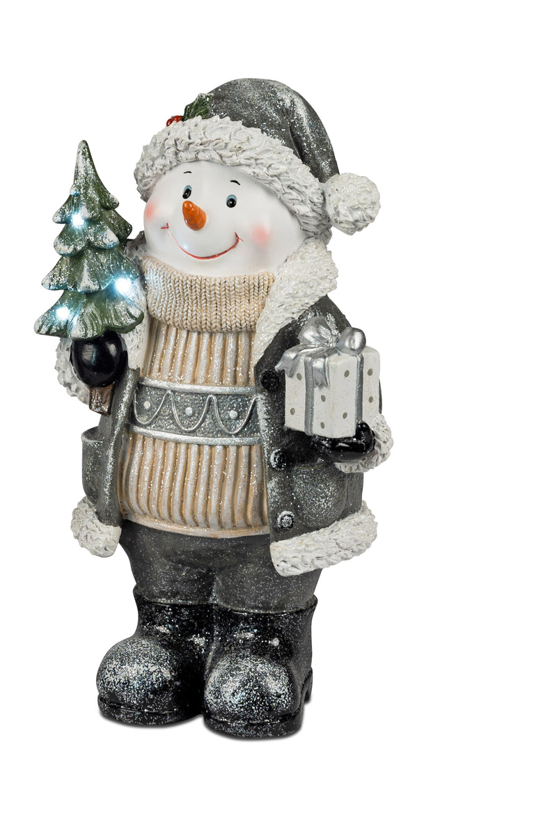 Winterfigur, Weihnachtsmann mit LED-Licht + Timer H: 35cm
