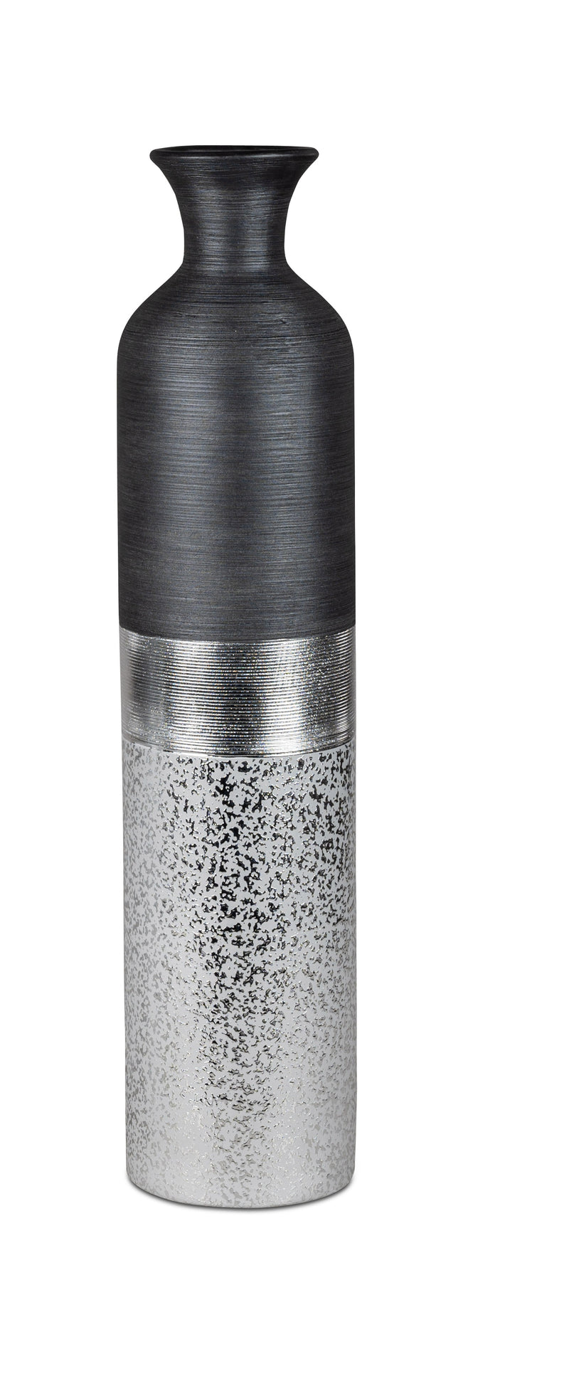 formano Bodenvase „Luxor” H 52cm Silber-Grau – Keramik mit Relief