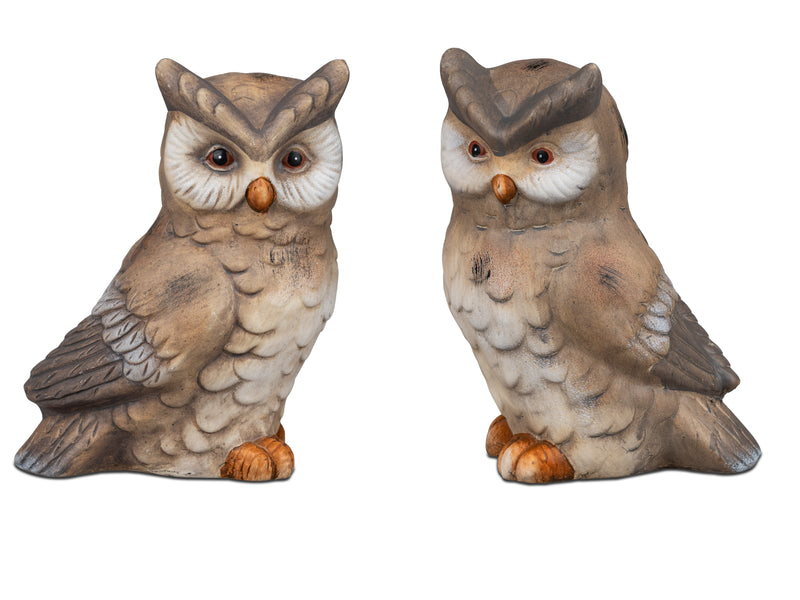 2er Set Deko-Figuren Eulen HERBSTZEIT H. 17cm