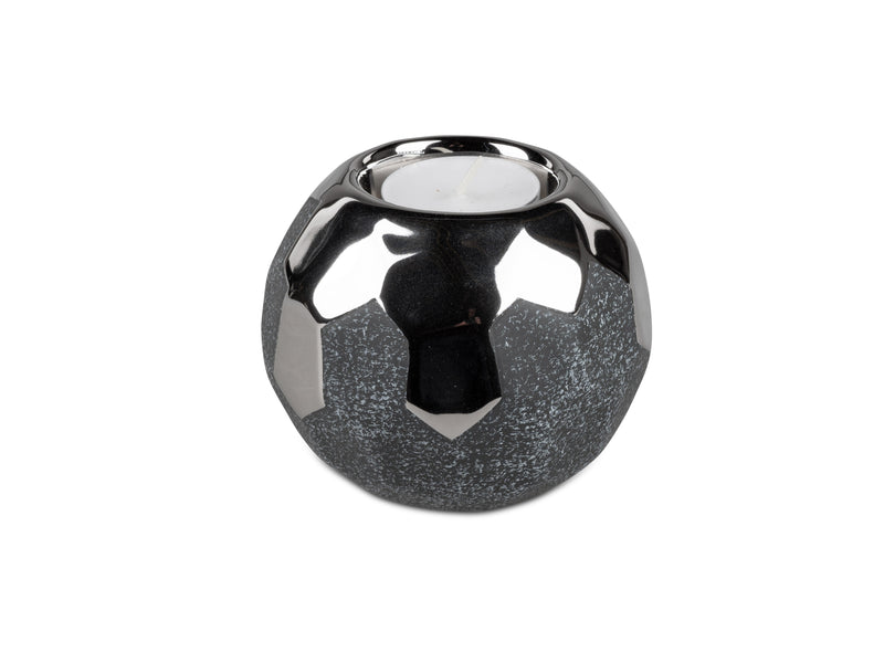 Formano Teelichthalter Kugel Ø 9cm silber grau Keramik