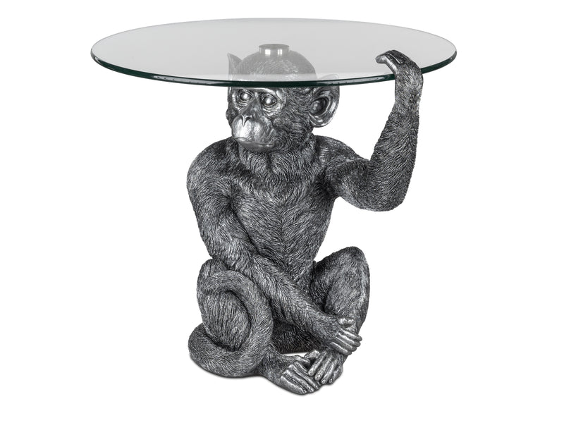 Tierfigur Deko-Tisch Affe  Beistelltisch + Glasplatte