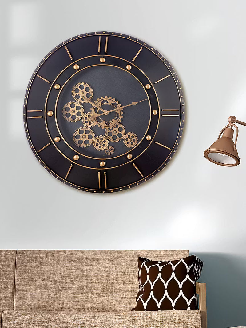 Wanduhr "Columbia" mit beweglichen Zahnräder Ø 59,5cm