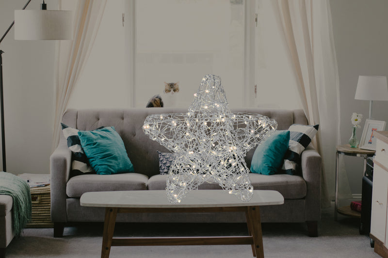 3D LED Stern Ø 60cm Silber für den Aussenbereich