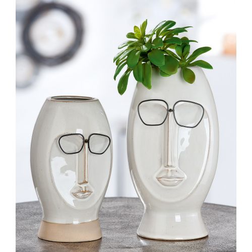 Vase, "Robert", Gesichtsmotiv, Porzellan