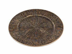 Platzteller Ø 33cm geriffelt gold