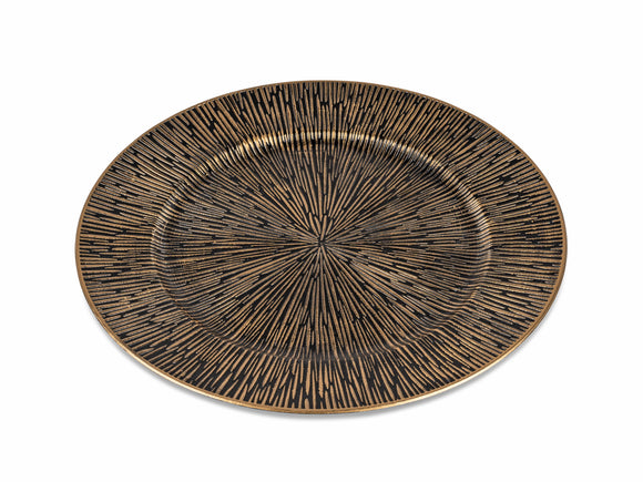 Platzteller Ø 33cm geriffelt gold