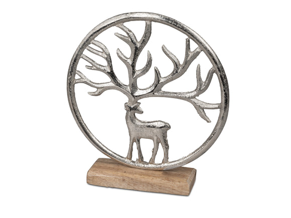 Skulptur Hirsch im Ring Ø 20cm