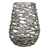 Windlicht, "Twigs", Aluminium, Glas, silberfarben