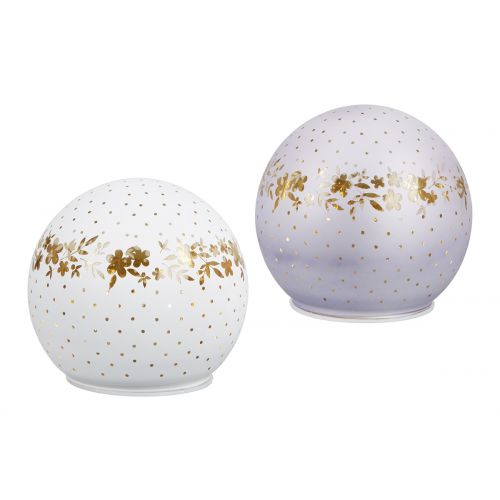 Glaskugel  mit LED Licht Ø 10cm 2er Set