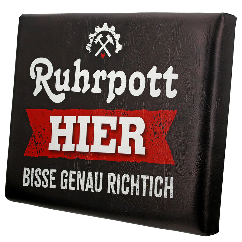 Gilde Getränkekisten-Sitzpolster „Ruhrpott“ – Kistenauflage für Bierkästen, 42 x 32 cm, Schwarz