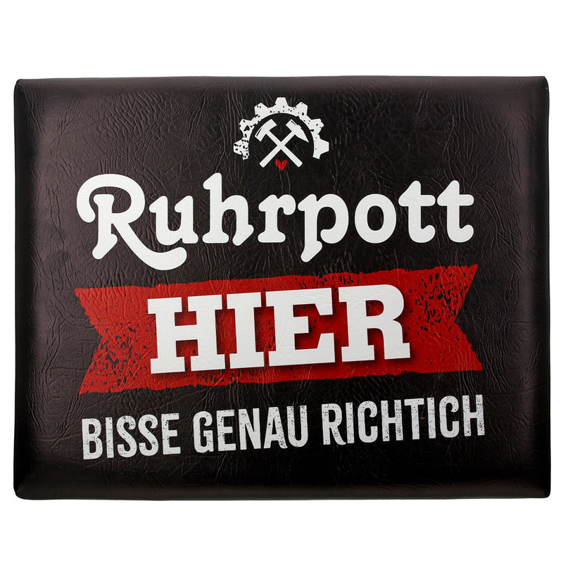 Gilde Getränkekisten-Sitzpolster „Ruhrpott“ – Kistenauflage für Bierkästen, 42 x 32 cm, Schwarz