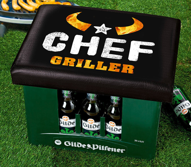Sitzpolster mit Spruch "Chef Griller"