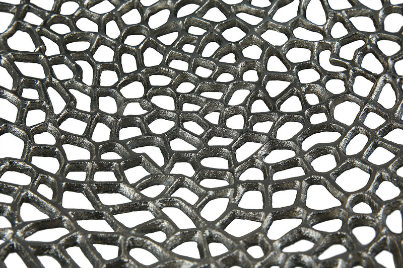 Gilde Aluminium Schale Blatt 41cm – Dekorative Schale in Blattform Silber