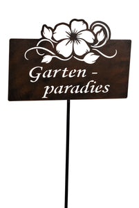 Gartenstecker mit Spruch "Gartenparadies"