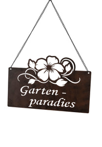 Gartenhänger mit Spruch "Gartenparadies"