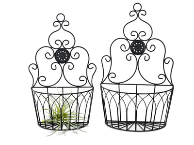 Metall Pflanzkörbe 2er Set Schwarz