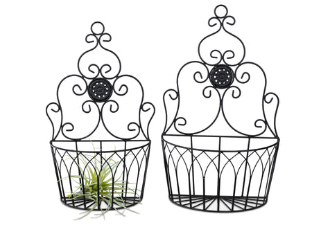 Metall Pflanzkörbe 2er Set Schwarz
