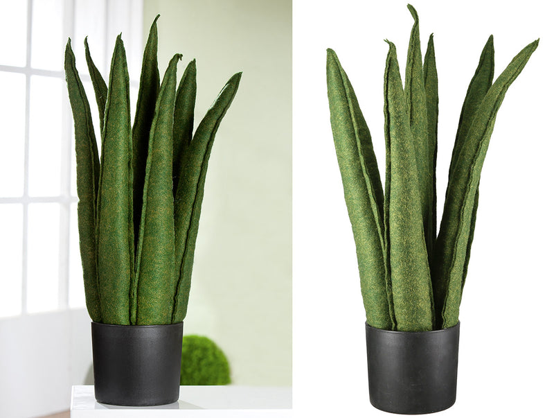 Gilde Getopfte Pflanze Sansevieria „Fetro” H 60cm – Kunstpflanze Grün