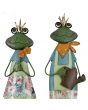 Metall Froschpaar mit Blumentopf