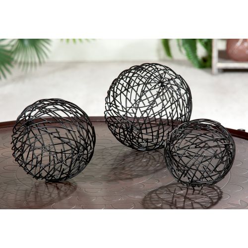 Schicke Metall Deko-Kugeln 3er Set schwarz