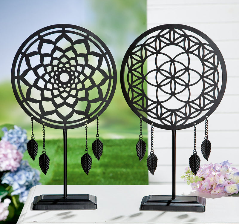 GILDE Standrelief Ornament Traumfänger 2er Set H.44cm