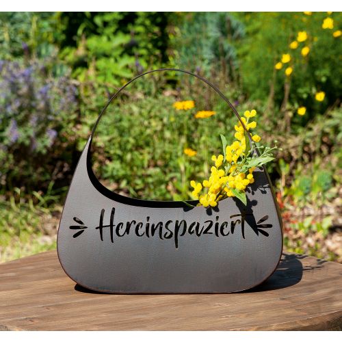 Übertopf Handtasche, "Hereinspaziert"