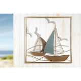 Wandrelief "Segelboote" 50 x 50 cm