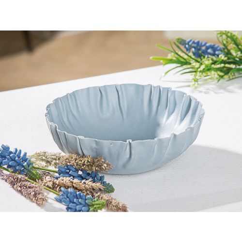 Gilde Metall Deko-Schale Ø 15 cm – Rund, Hellblau, moderne Tischdekoration