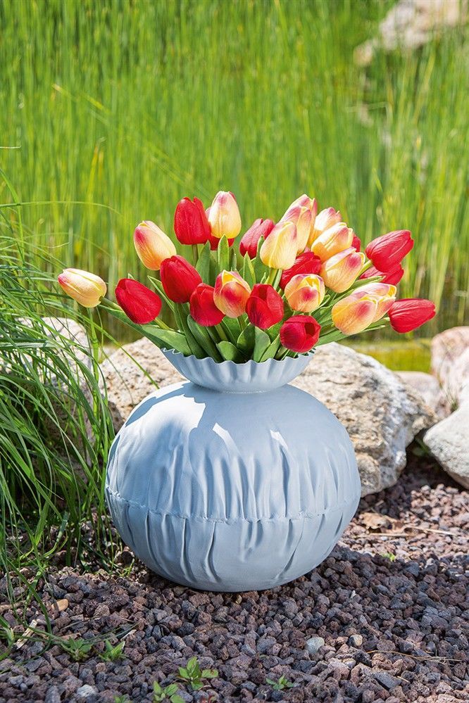 GILDE Metall Vase "Crumply"
