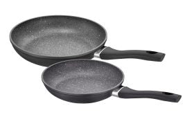 Schulte-Ufer 2-tlg. Pfannen-Set Emilia – Stone-Optik-Beschichtung, Induktion, Aluminium