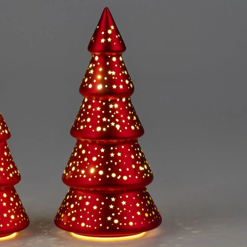 LED Deko-Baum rot H: 20cm mit Timer