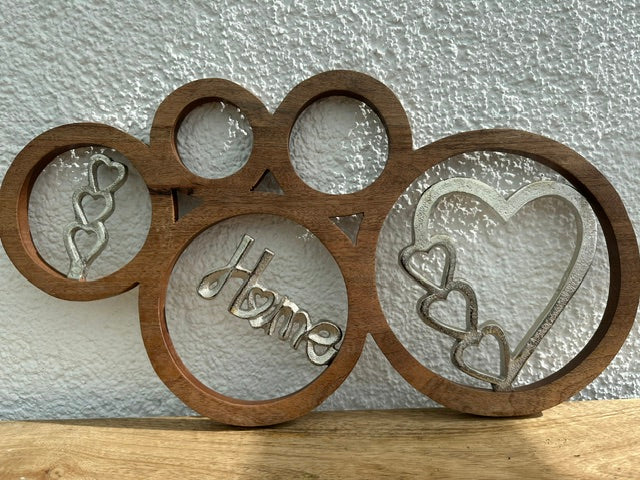 Wandrelief "HOME mot Herz " 55 x 30 cm