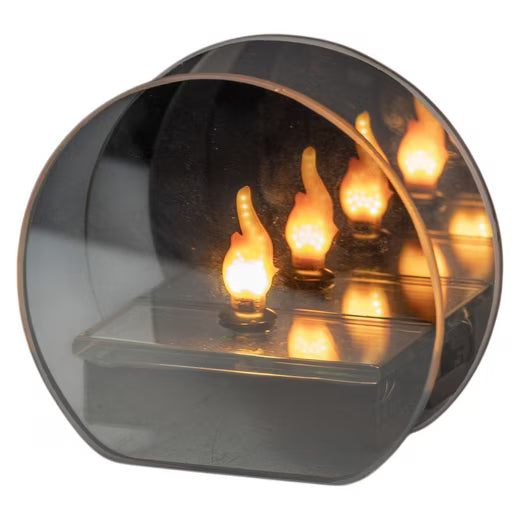 LED Dekolicht LED Dekolicht Spiegelfeuer Magic-Grey 11 cm mit 6/18h-Timer