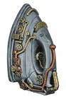 Steampunk Iron - Buchstütze Bügeleisen silberfarben