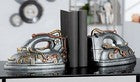 Steampunk Iron - Buchstütze Bügeleisen silberfarben