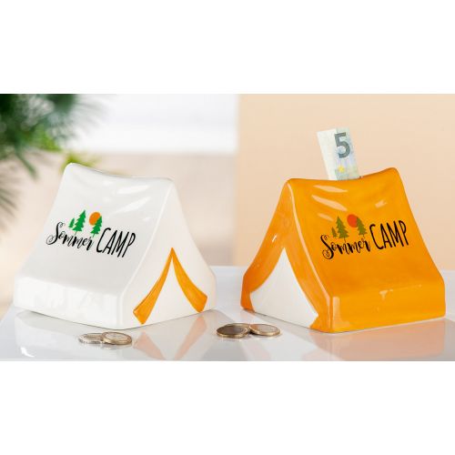 2er Set Porzellan Spardose "Sommer Camp"