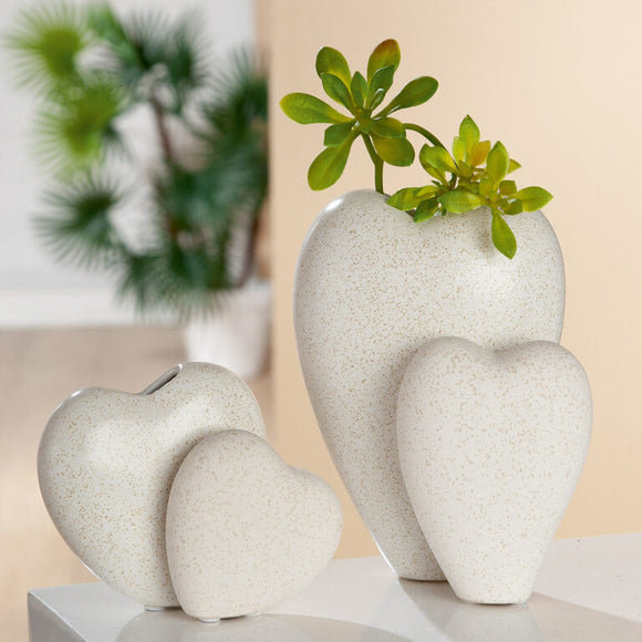 Keramik Doppelherz Vase