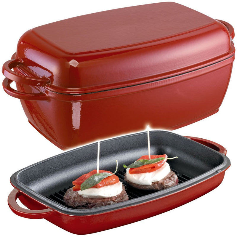 Schulte Ufer Rustika Gusseisen Multi-Bräter Rot