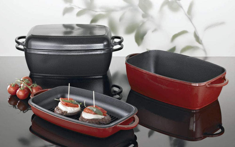 Schulte Ufer Rustika Gusseisen Multi-Bräter Rot